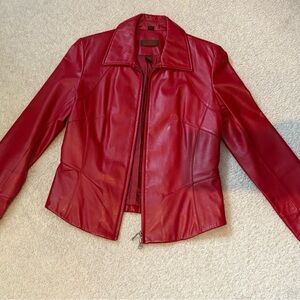 Danier Rich Red Leather Jacket